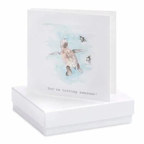 You're Turtley Awesome Earrings On Designer Card by Crumble and Core