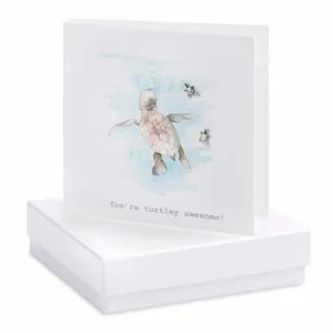 You're Turtley Awesome Earrings On Designer Card by Crumble and Core