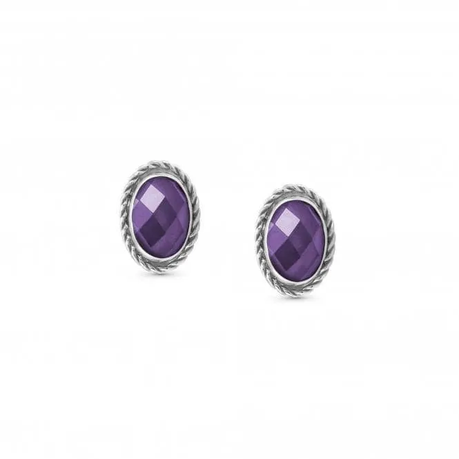 Zirconia Oval Rich Purple Earrings 027801/001